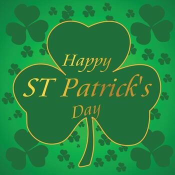 feliz día de san patricio ilustración vectorial con fondo de hojas de trébol, el día de patricio se fija el 17 de marzo de cada año vector