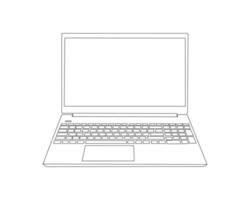 Laptop line art vector illustration