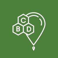 logotipo, icono o símbolo de cbd para plantilla de etiqueta de aceite de cbd, marihuana, etiqueta de aceite de cáñamo, icono de cbd para aplicaciones y web y vector de aceite de botella de cbd