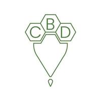 CBD Logo, icon or symbol for cbd oil label template, marijuana, hemp oil label, cbd icon for apps and web and cbd bottle oil vector