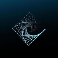 figura futurista geométrica de neón sobre un fondo oscuro vector
