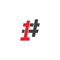 Hashtag number one quality trending. Vector icon logo illustration