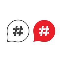 Hashtag, like relevant content. Vector icon