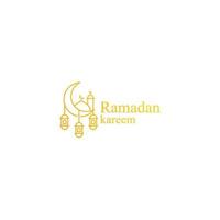 Ramadan, islamic concept. Vector outline icon template