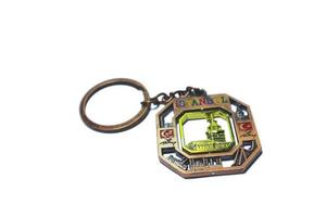 Jakarta, Indonesia in July 2022. Isolated white photo of an istanbul keychain,