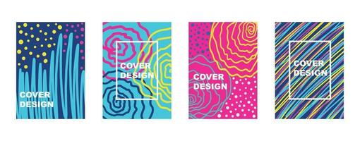 Set of abstract cover page templates. Applicable for brochures, notebooks, planners, books etc. vector