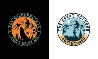 ilustración de vector de diseño de logotipo de montaña al aire libre de aventura y gráfico vectorial para diseño de camiseta