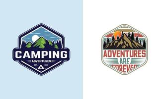 Adventure outdoor mountain logo design vector illustration and vector graphic for t shirt design