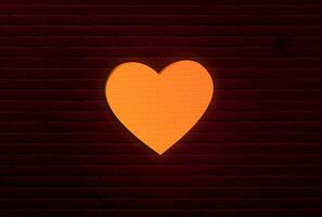 Heart and wall Realistic Background with Maroon and Orange color For Valentines Day photo