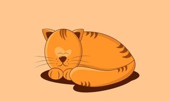 el gato atigrado rojo está durmiendo dulcemente en el suelo. vector. horizontal vector