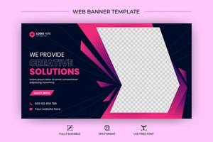 Creative corporate business social media cover web banner and video thumbnail template vector