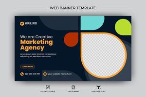 Creative corporate business social media cover web banner and video thumbnail template vector