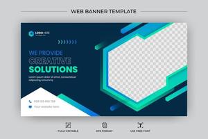 Creative corporate business social media cover web banner and video thumbnail template vector