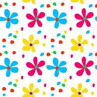 Summer daisy flowers seamless pattern. Simple flat modern drawing. Floral texture collection for textile and fashion design. Spring botanical print. vector