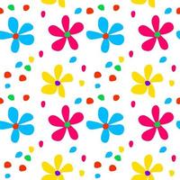 Summer daisy flowers seamless pattern. Simple flat modern drawing. Floral texture collection for textile and fashion design. Spring botanical print. vector