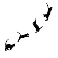 Cats in different moving positions vector