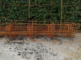 Wire mesh steel grating for floor repair work. photo