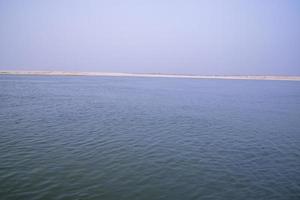 Padma River Bluewater and sand island with blue sky  beautiful  landscape view photo