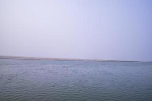 Padma River Bluewater and sand island with blue sky  beautiful  landscape view photo