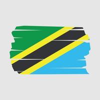 cepillo de bandera de tanzania vector