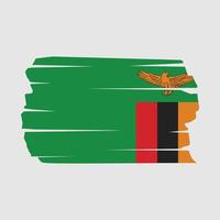 Zambia Flag Brush vector