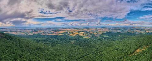 Aerial view of Sleza mountain near Wroclaw in Poland. Nature background photo