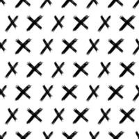 Seamless pattern with hand drawn cross symbols. Black sketch cross symbol on white background. Vector illustration