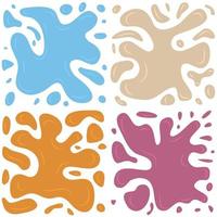 Set of four multi color splashes on a white background. Vector illustration