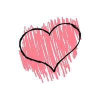 Sketch Scribble Hearts on red background. Hand drawn Pencil Scribble Hearts. Vector illustration