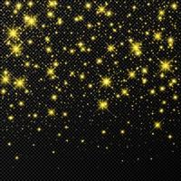 Gold backdrop with stars and dust sparkles isolated vector