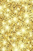 Golden glittering background with gold sparkles and glitter effect. Stories banner design. Empty space for your text. Vector illustration