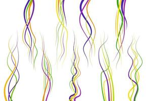 Set of abstract color curved lines. Wave design element. Vector illustration.