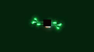 introducción de circuito de neón digital futurista de color verde video