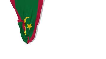 bandera de tela colgante de mauritania ondeando en el viento representación 3d, día de la independencia, día nacional, clave de croma, luma mate selección de bandera video