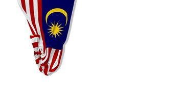 Maleisië hangende kleding stof vlag golvend in wind 3d weergave, onafhankelijkheid dag, nationaal dag, chroma sleutel, luma matte selectie van vlag video