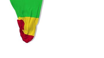 mali suspendu drapeau en tissu agitant dans le vent rendu 3d, fête de l'indépendance, fête nationale, clé chroma, sélection luma matte du drapeau video