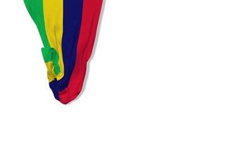 mauritius hängande tyg flagga vinka i vind 3d tolkning, oberoende dag, nationell dag, krom nyckel, luma matt urval av flagga video