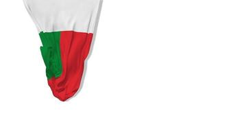 madagaskar hängende stoffflagge weht im wind 3d-rendering, unabhängigkeitstag, nationaltag, chroma-key, luma-matte auswahl der flagge video