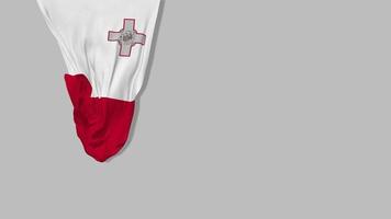 Malta Hanging Fabric Flag Waving in Wind 3D Rendering, Independence Day, National Day, Chroma Key, Luma Matte Selection of Flag video