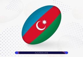 Rugby ball with the flag of Azerbaijan on it. Equipment for rugby team of Azerbaijan. vector