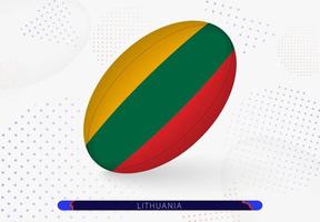 Rugby ball with the flag of Lithuania on it. Equipment for rugby team of Lithuania. vector