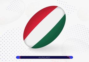 Rugby ball with the flag of Hungary on it. Equipment for rugby team of Hungary. vector