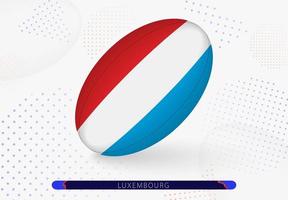 Rugby ball with the flag of Luxembourg on it. Equipment for rugby team of Luxembourg. vector