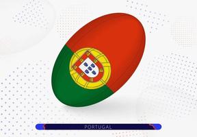 Rugby ball with the flag of Portugal on it. Equipment for rugby team of Portugal. vector