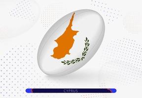 Rugby ball with the flag of Cyprus on it. Equipment for rugby team of Cyprus. vector