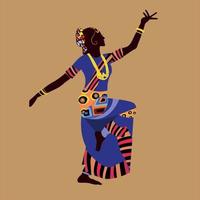 mujer india. ilustración vectorial de una mujer india bailando vector