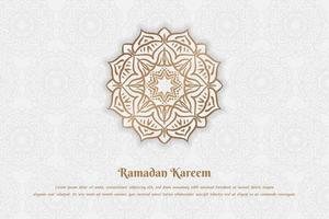 Gold mandala design in white background for ramadan kareem or eid template design vector