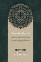 fondo de lujo verde oscuro con diseño de mandala para la plantilla ramadan kareem vector