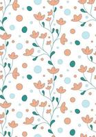 Plant twig seamless pattern. Branch with flowers Vector illustration for background, cover, fabric.