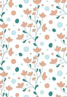 Plant twig seamless pattern. Branch with flowers Vector illustration for background, cover, fabric.